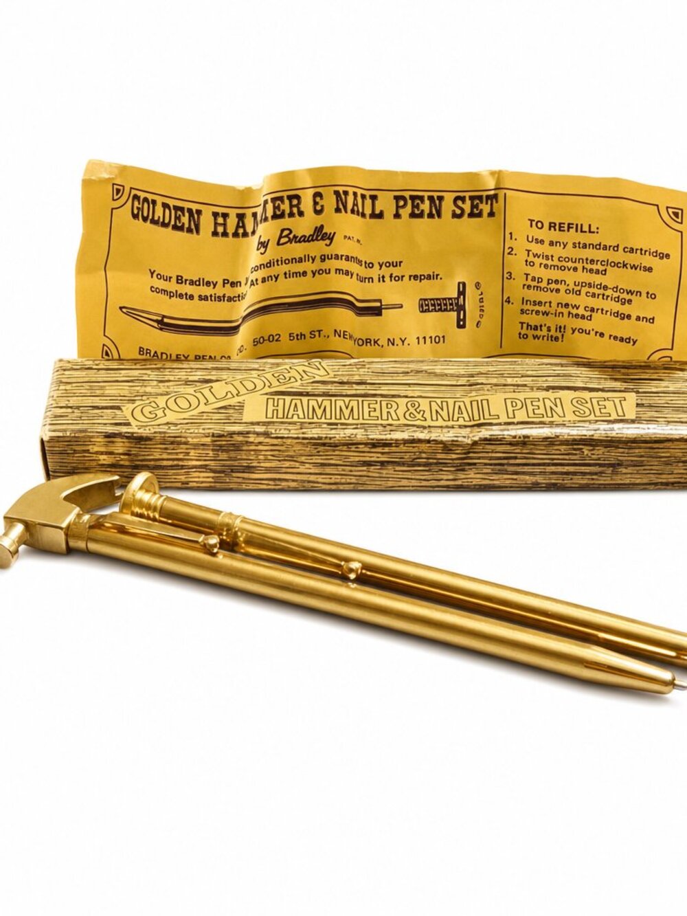 Bradley Golden Hammer & Nail Pen Set